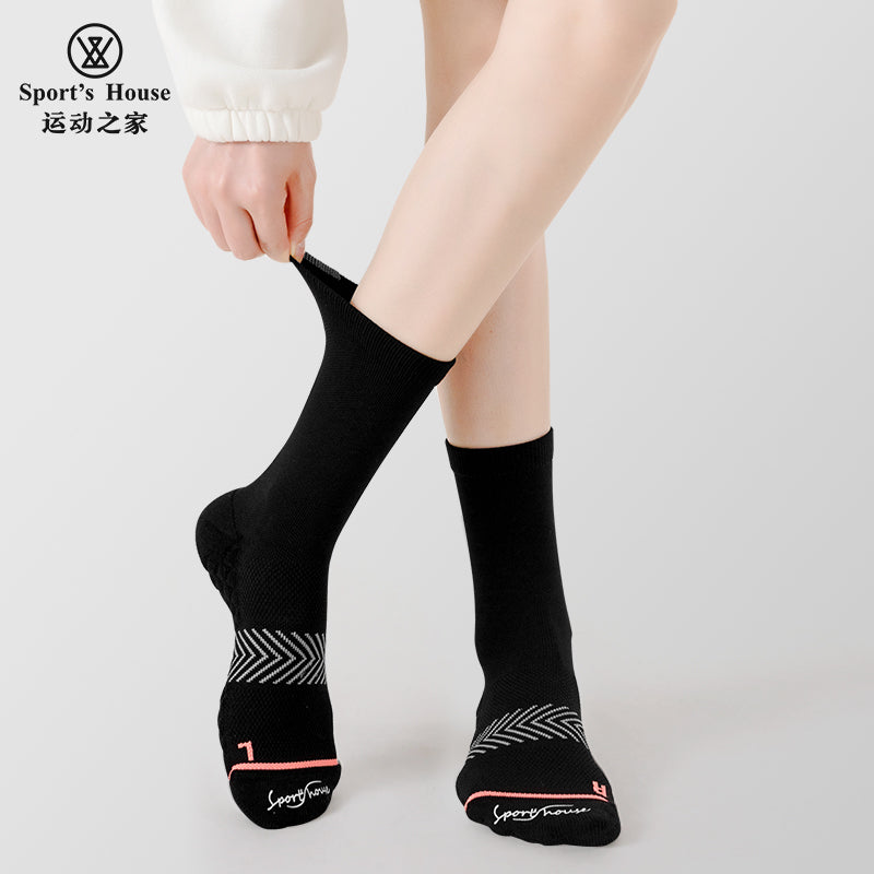 Women’s Breathable Crew Grip Socks for Yoga, Pilates & Training