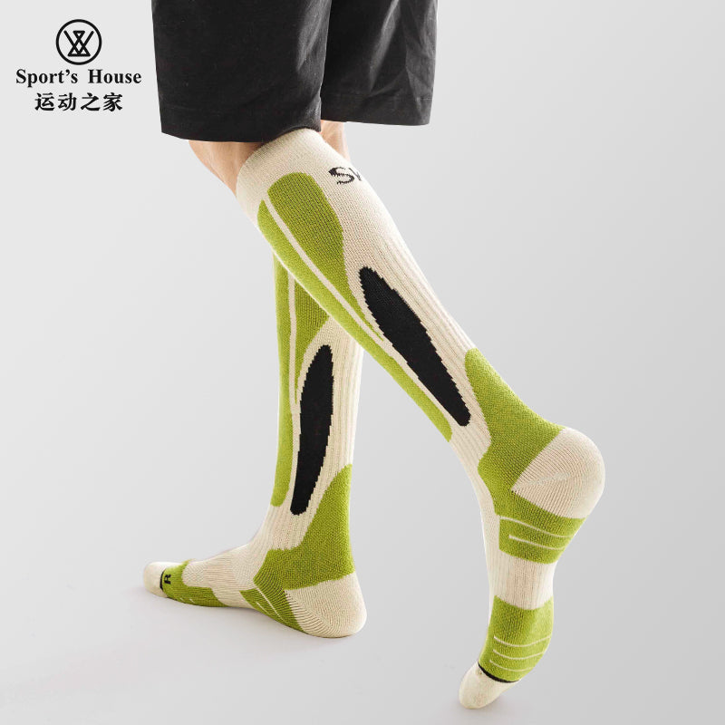 Knee-High Cushioned Ski Socks for Outdoor Sports & Winter Training