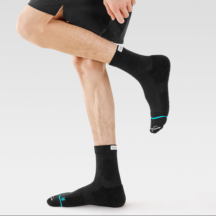 Men’s Cushioned Quarter Crew Athletic Socks for Training & Running