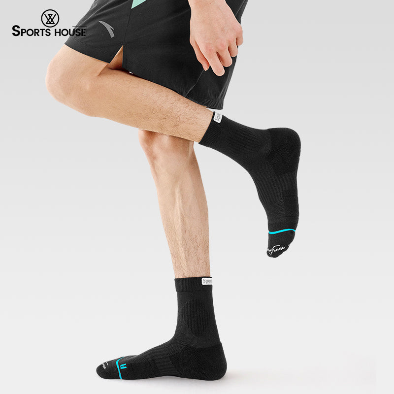 Men’s Cushioned Quarter Crew Athletic Socks for Training & Running