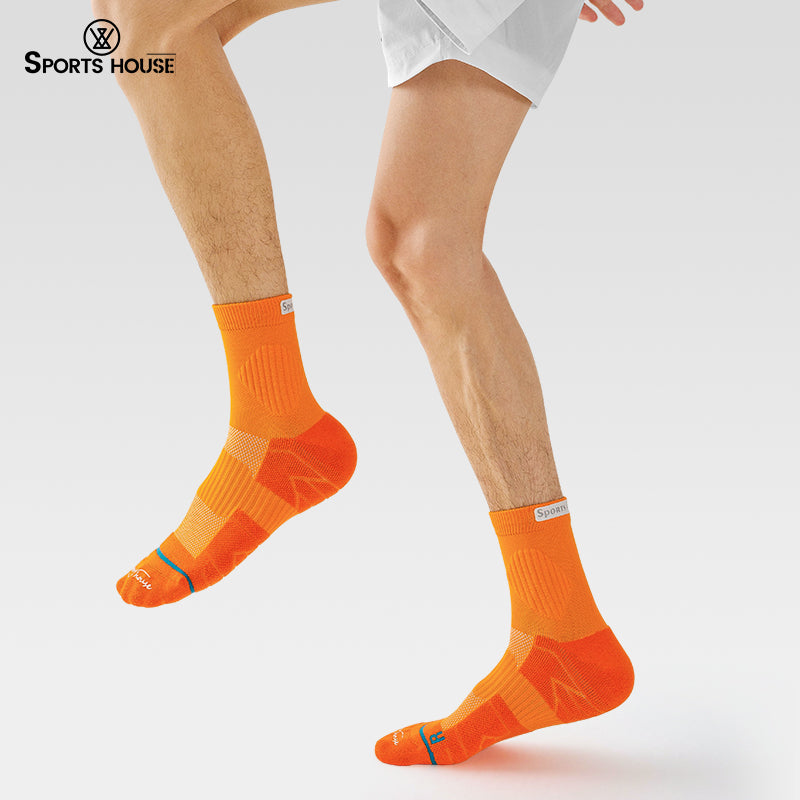 Men’s Cushioned Quarter Crew Athletic Socks for Training & Running