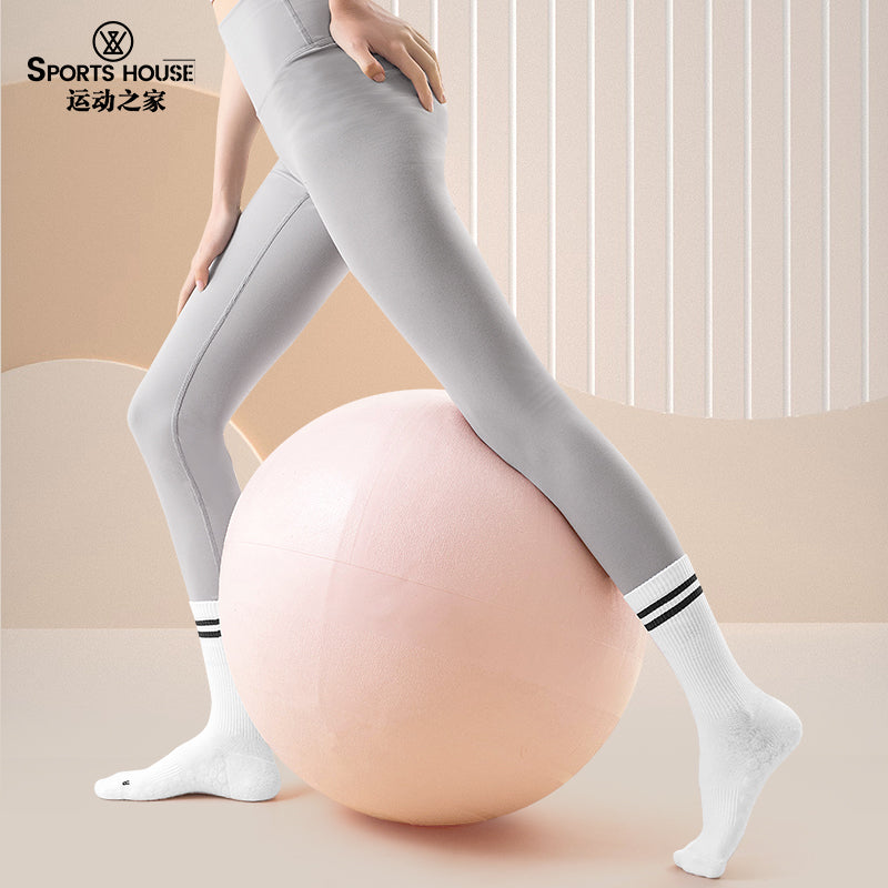 Women’s Non-Slip Crew Yoga Socks for Pilates, Barre & Studio Training