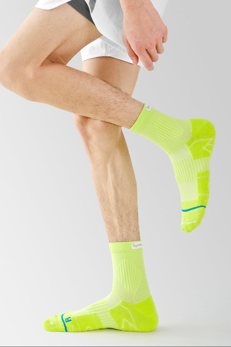 Men’s Cushioned Quarter Crew Athletic Socks for Training & Running