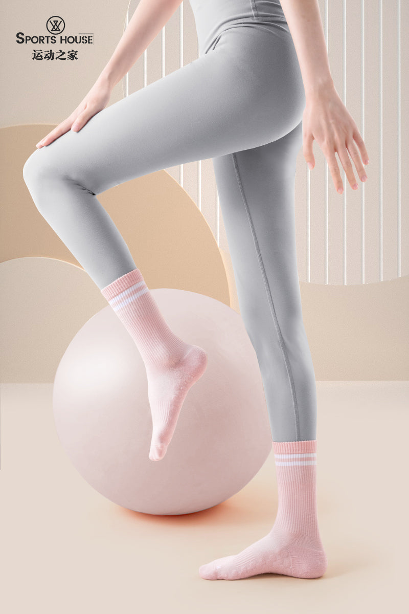 Women’s Non-Slip Crew Yoga Socks for Pilates, Barre & Studio Training