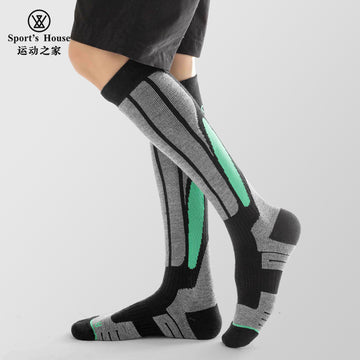 Knee-High Cushioned Ski Socks for Outdoor Sports & Winter Training