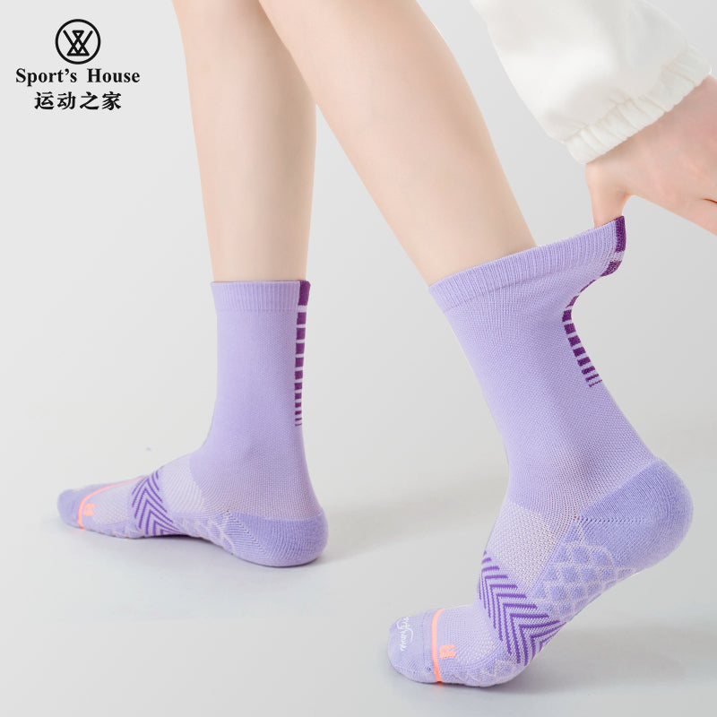 Women’s Breathable Crew Grip Socks for Yoga, Pilates & Training