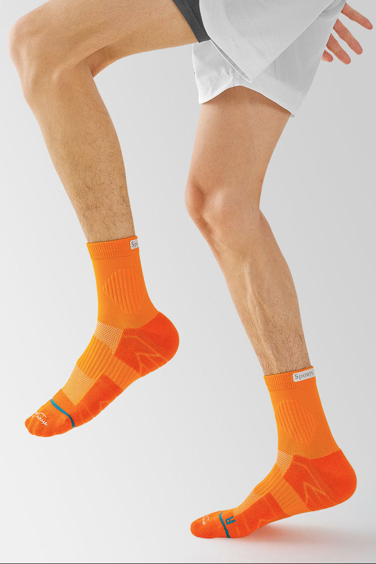 Men’s Cushioned Quarter Crew Athletic Socks for Training & Running