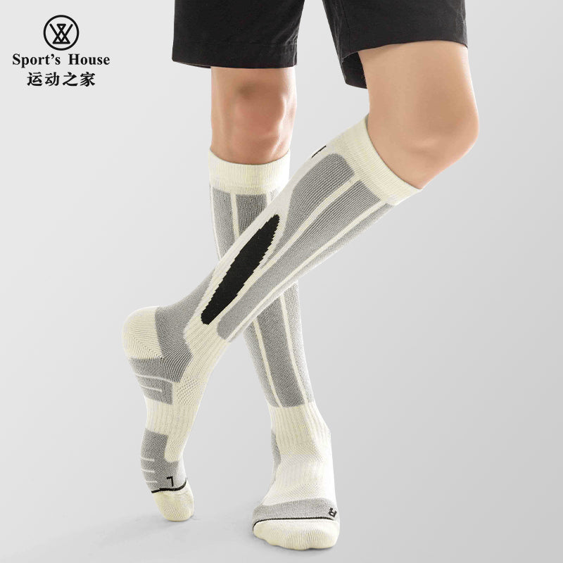 Knee-High Cushioned Ski Socks for Outdoor Sports & Winter Training