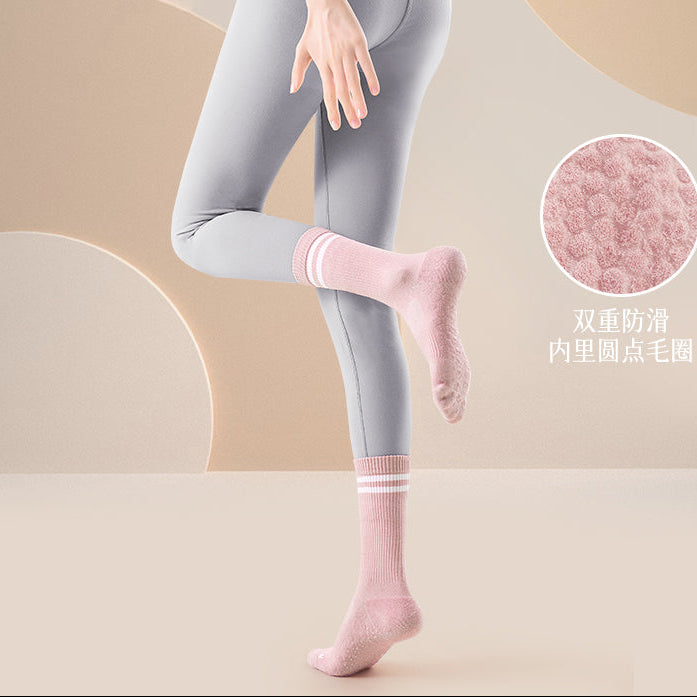Women’s Non-Slip Crew Yoga Socks for Pilates, Barre & Studio Training