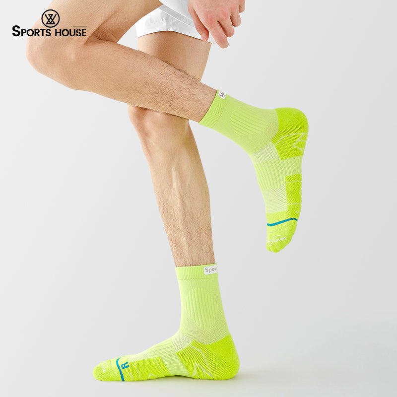 Men’s Cushioned Quarter Crew Athletic Socks for Training & Running