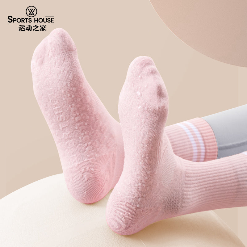 Women’s Non-Slip Crew Yoga Socks for Pilates, Barre & Studio Training