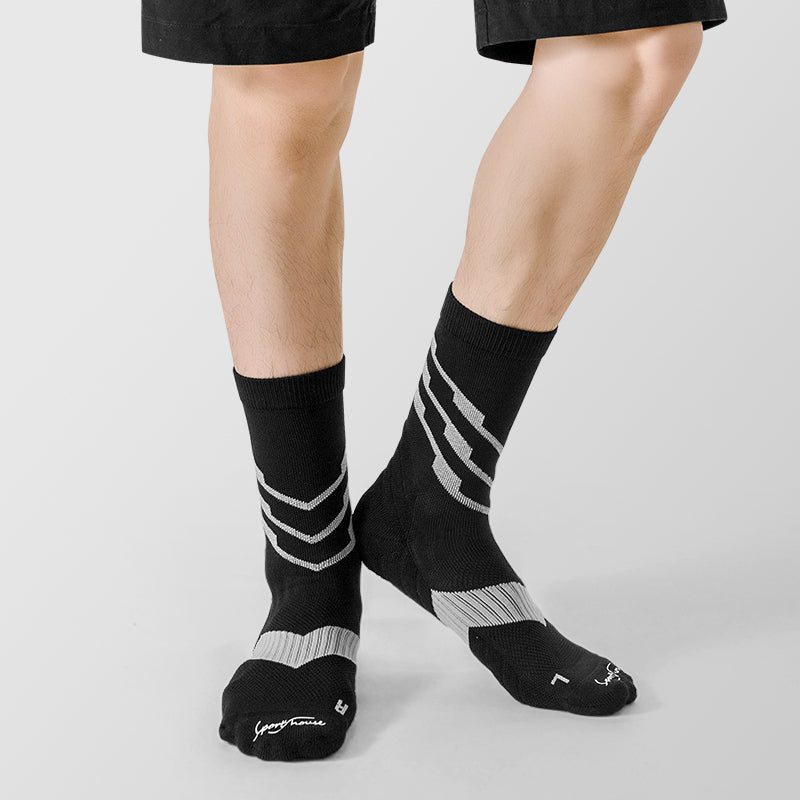 Five-Toe Crew Athletic Socks for Running, Training & Court Sports