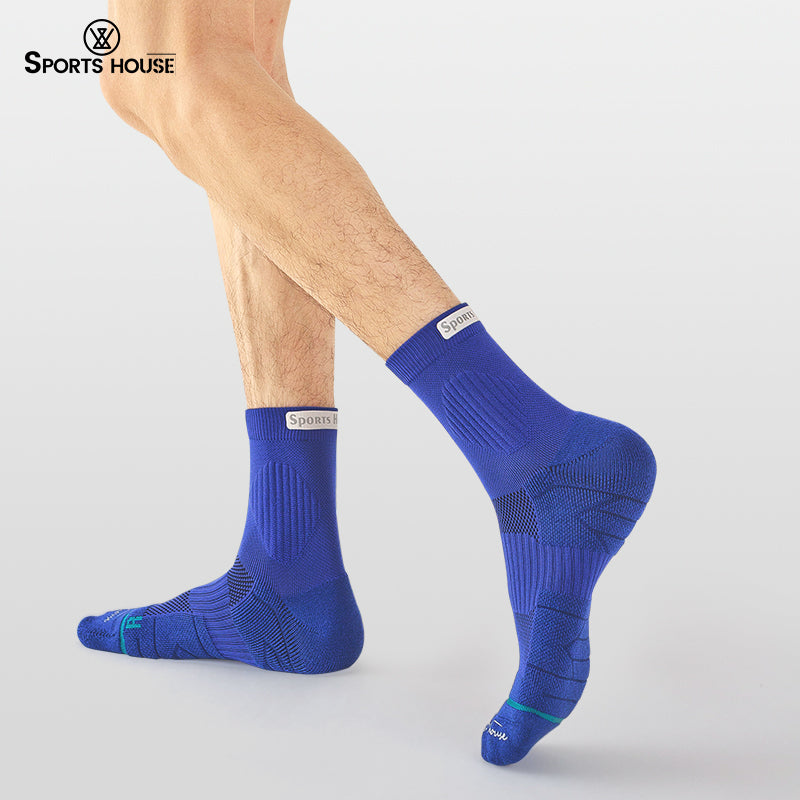 Men’s Cushioned Quarter Crew Athletic Socks for Training & Running