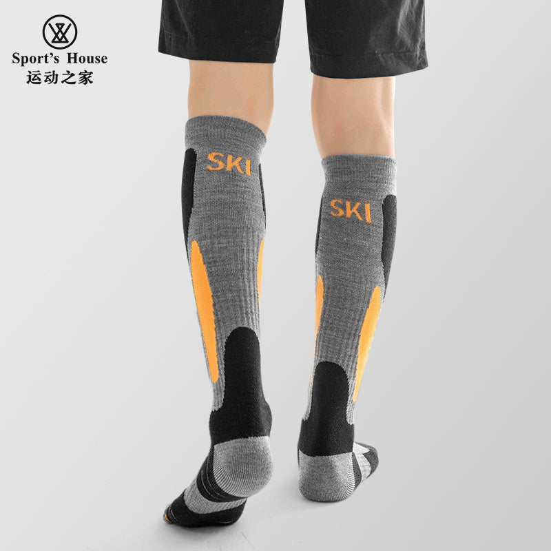 Knee-High Cushioned Ski Socks for Outdoor Sports & Winter Training
