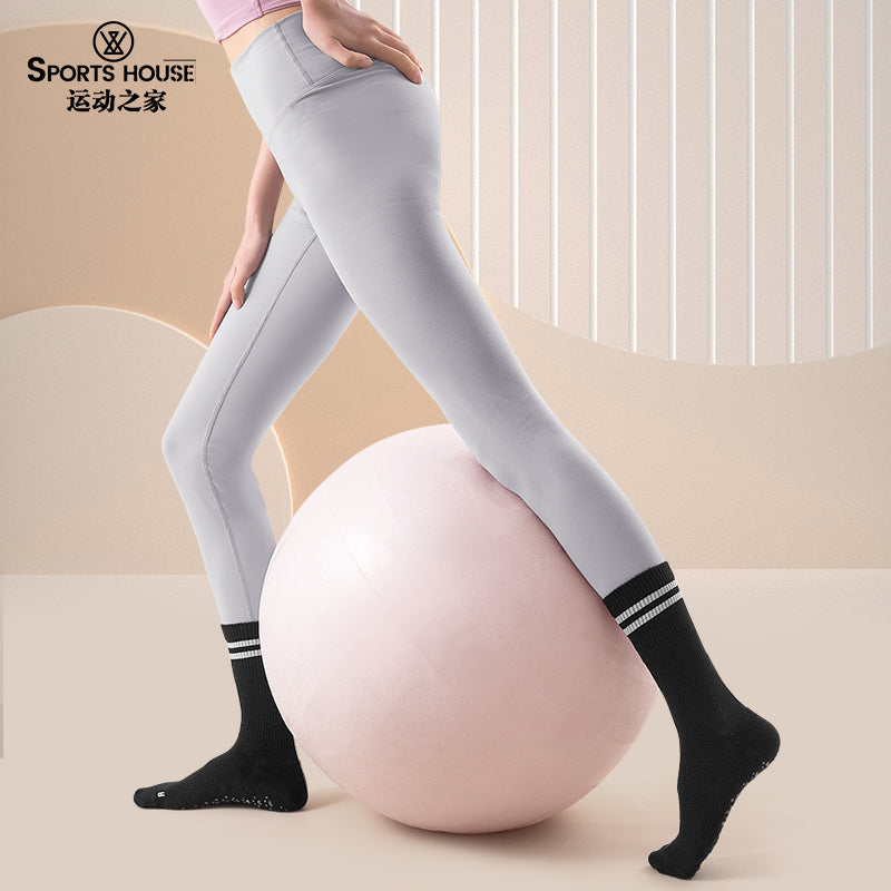 Women’s Non-Slip Crew Yoga Socks for Pilates, Barre & Studio Training