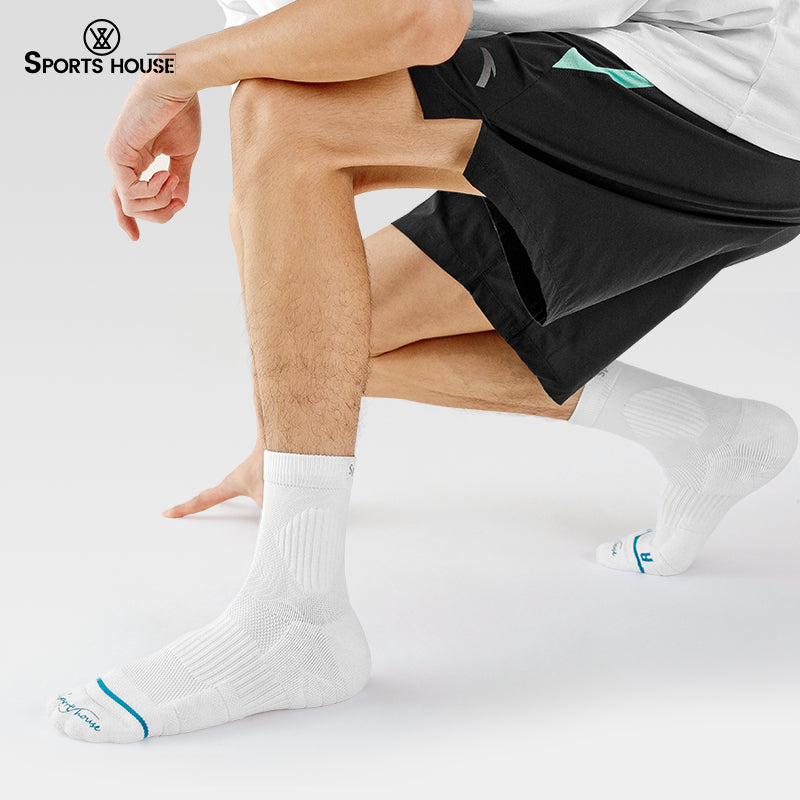 Men’s Cushioned Quarter Crew Athletic Socks for Training & Running