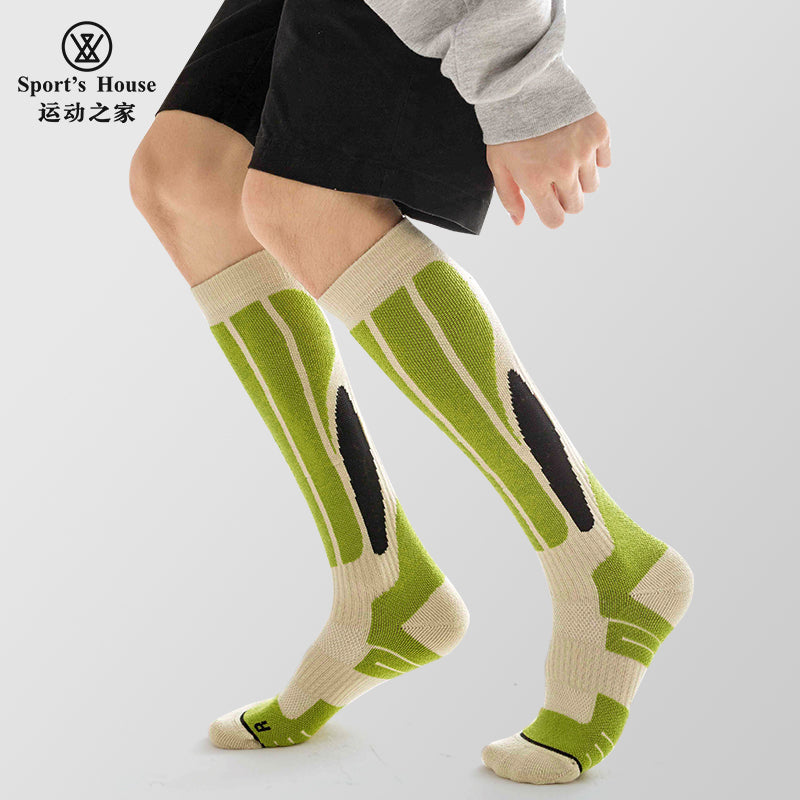 Knee-High Cushioned Ski Socks for Outdoor Sports & Winter Training