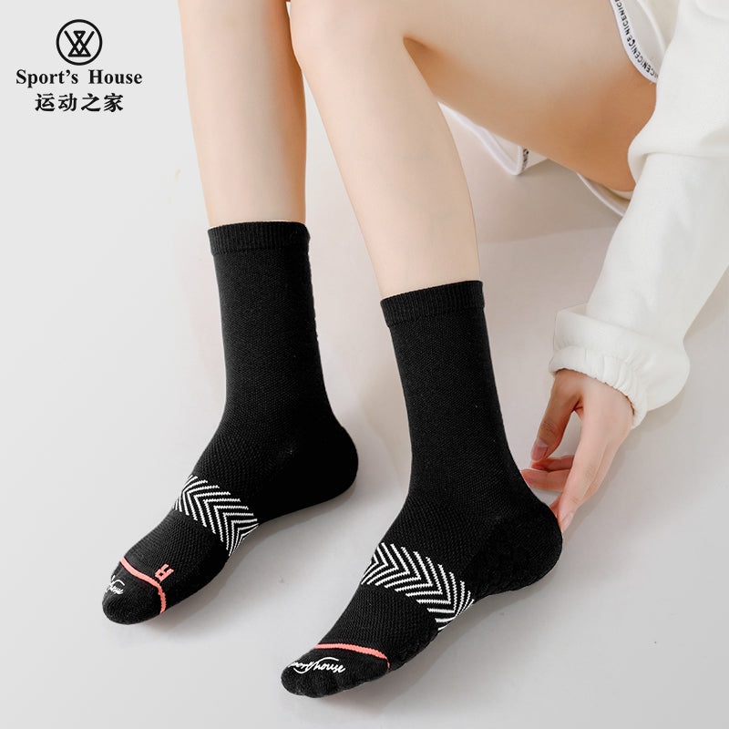 Women’s Breathable Crew Grip Socks for Yoga, Pilates & Training