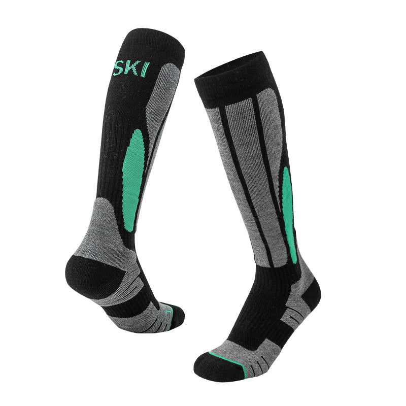 Knee-High Cushioned Ski Socks for Outdoor Sports & Winter Training